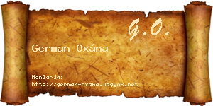German Oxána névjegykártya